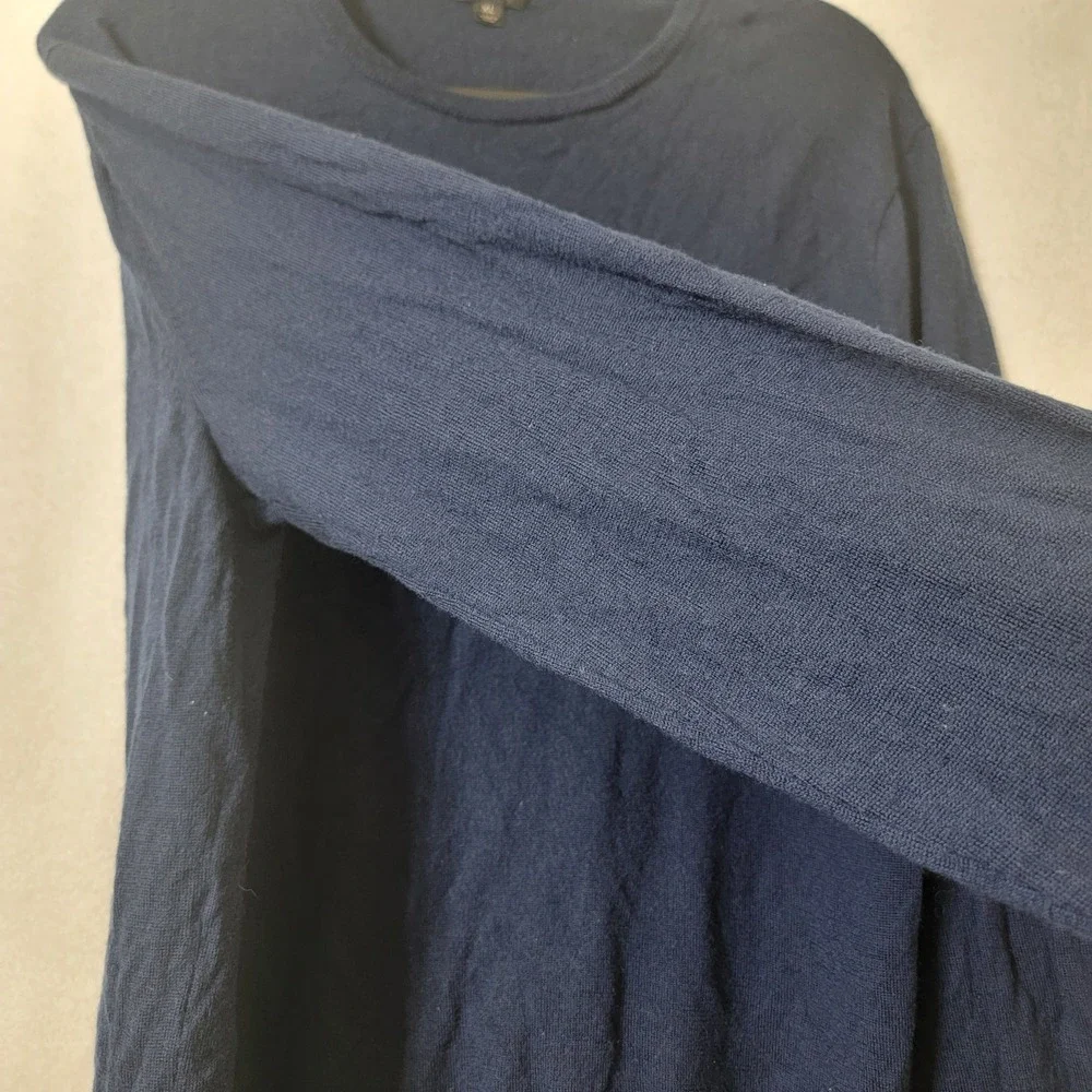 J.‎ Crew Merino Wool Light Sweater Size XL Navy Blue Preppy Quiet Luxury Casual